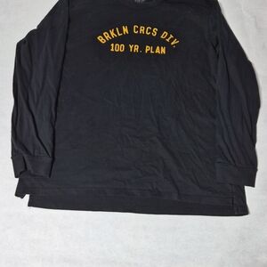 The Brooklyn Circus Black Long Sleeve Shirt with Gold Text 2X